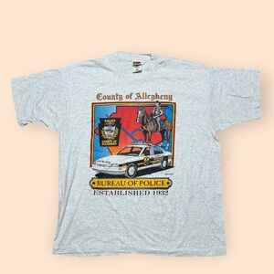 Vintage 1990s Allegheny County Police T Shirt Men’s XL Gray Vtg 90s Cops